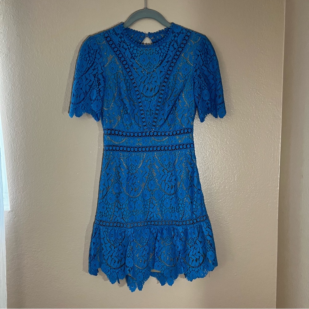 REVOLVE blue lace dress